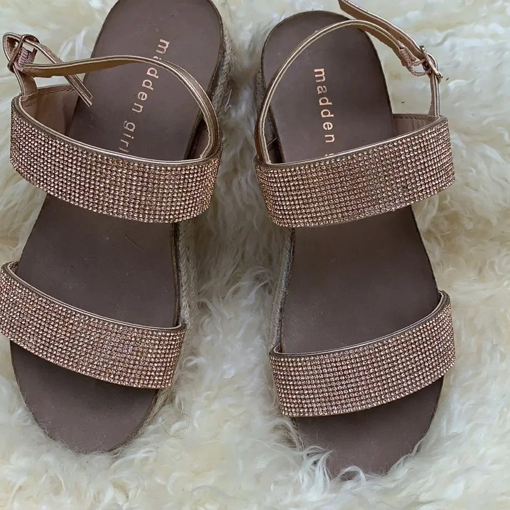 Madden girl rhinestone platform espadrille sandals